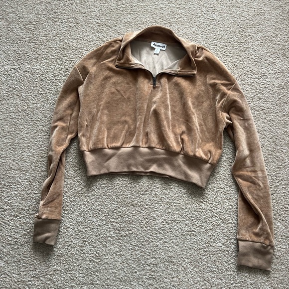 Velvet cropped hoodie - Picture 1 of 4